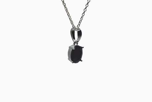 Divya दिव्या | Onyx | Halskette | Silber | Rhodiniert